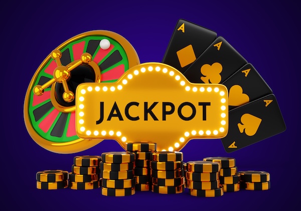 Иллюстрация рулетки и карт с надписью Jackpot